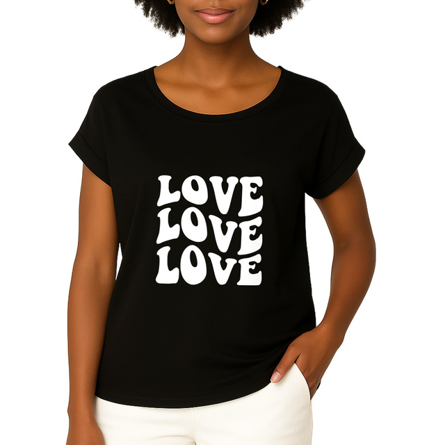 Image front T-shirt "Love,love,love" 💕🖤.