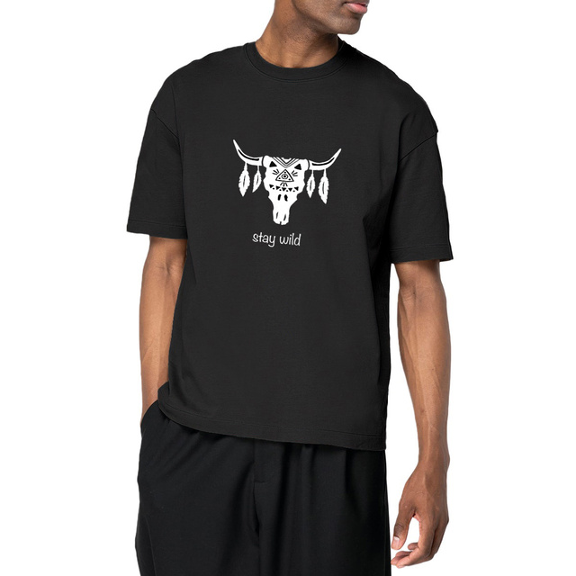 Image front T-shirt oversize "Stay wild"  🖤