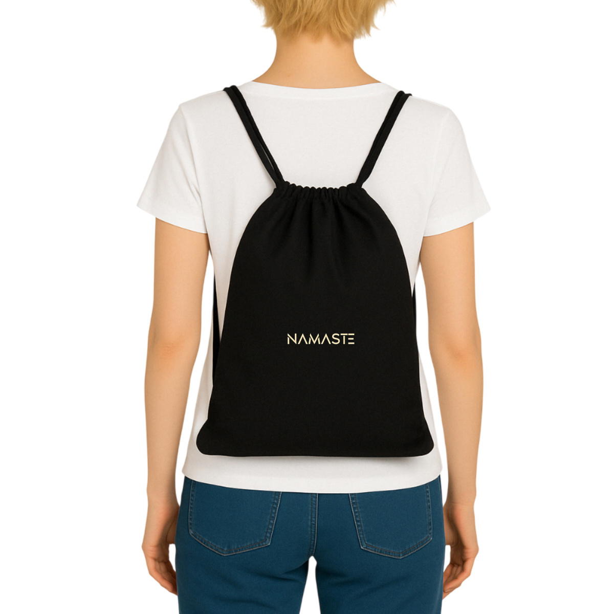 Image front Sac à dos cordelettes "namasté"