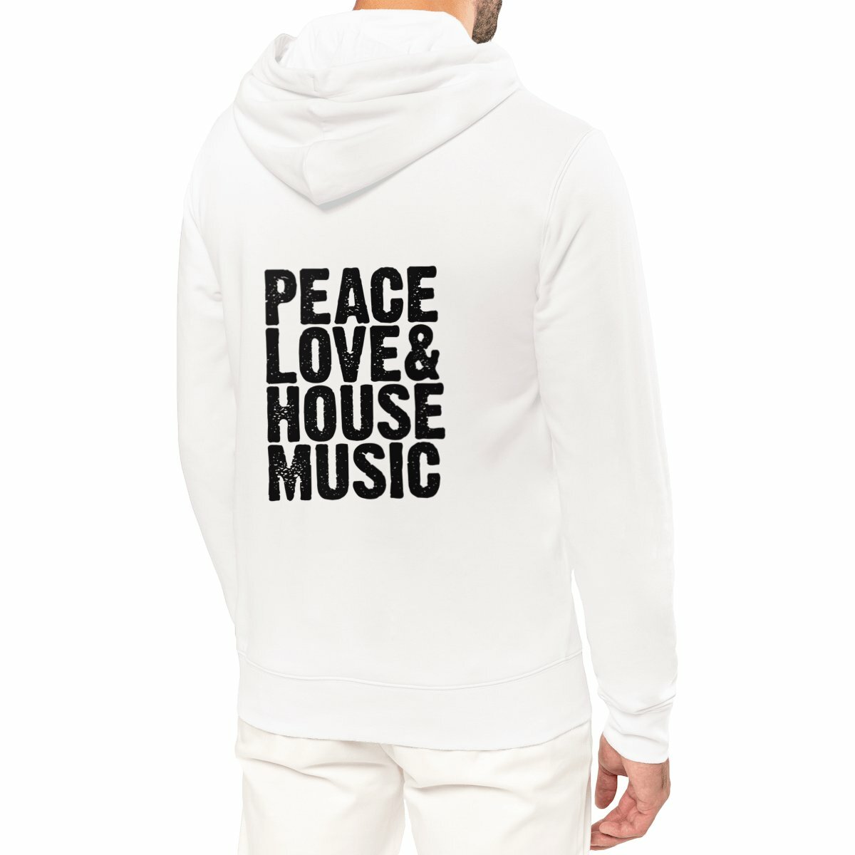 Image front Sweat léger "Peace Love & House Music"