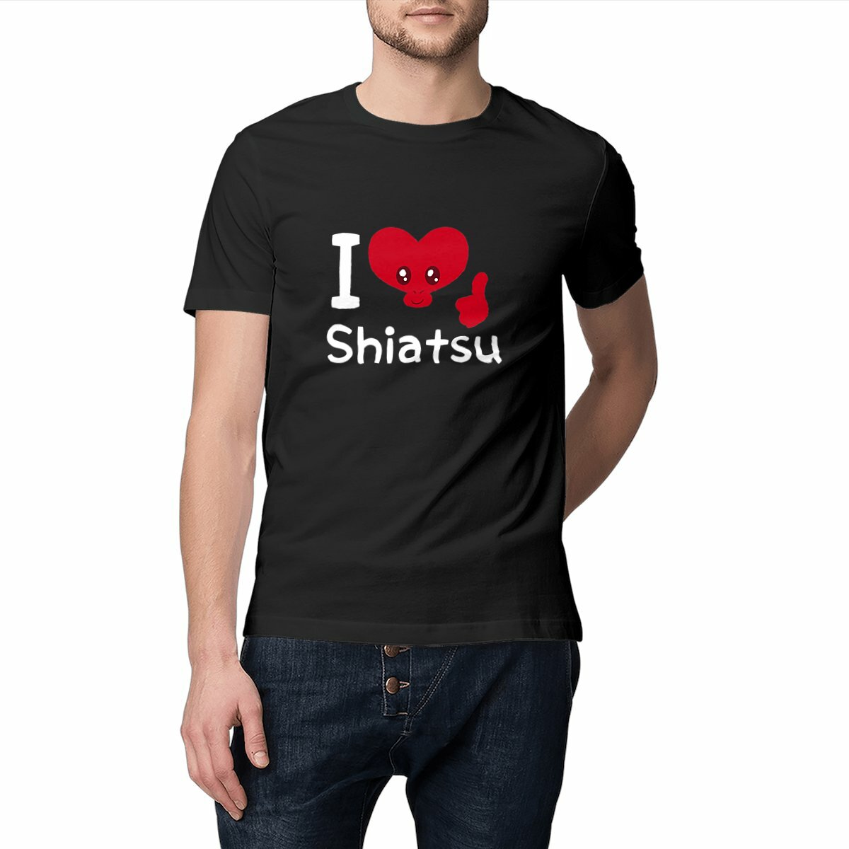 Image front T-Shirt - I Love Shiatsu (couleurs foncés)