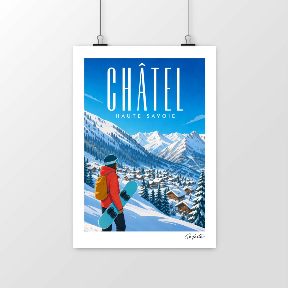 Image front Affiche Châtel – Snowboard & Montagne | Alpes – Portes du Soleil