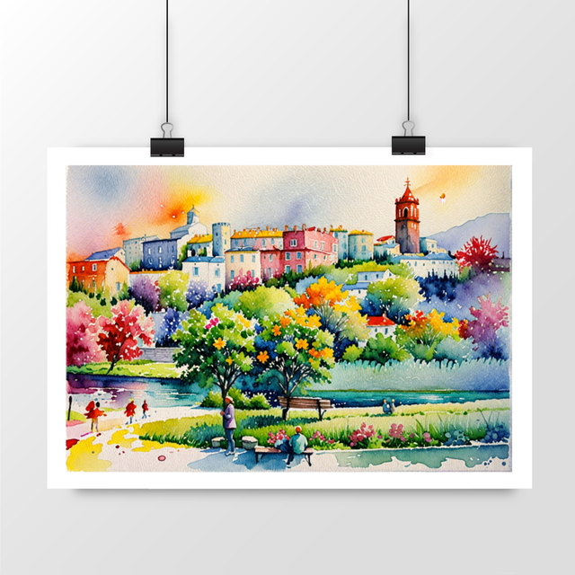 Image front Affiche - ST VINCENT DE BARRES - 1914 - aquarelle