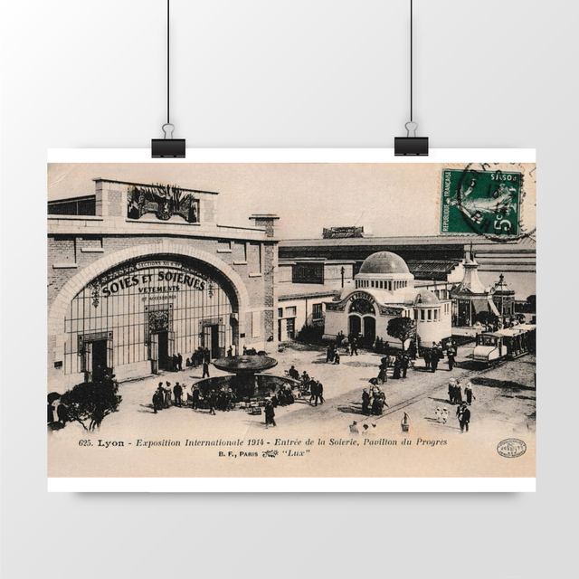 Image front Affiche LYON - Exposition Internationale de LYON 1914 - Entrée de la Soierie -1914