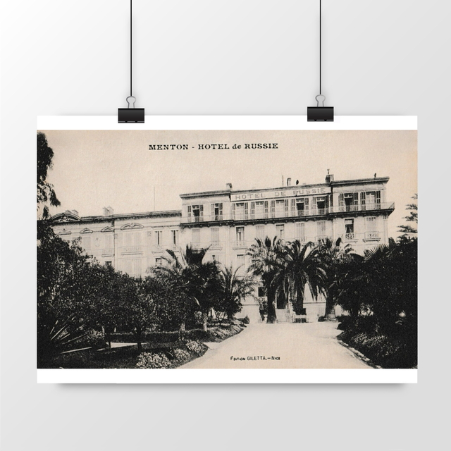 Image front Affiche MENTON - Hôtel de Russie - 1916