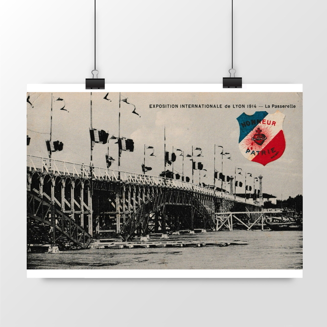 Image front Affiche LYON - Exposition Internationale de LYON 1914 - La Passerelle - 1915