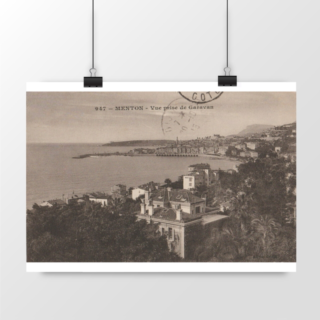 Image front Affiche MENTON - Vue prise de Garavan - 1915