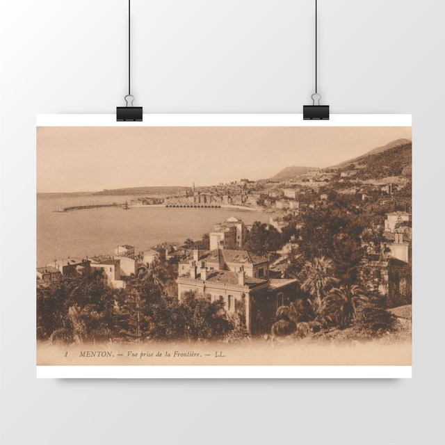 Image front Affiche MENTON - Vue prise de la Frontière - 1915
