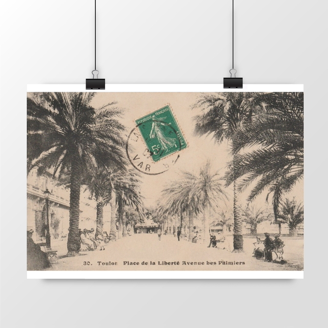 Image front Affiche TOULON - Place de la Liberté - Avenue des Palmier - 1907
