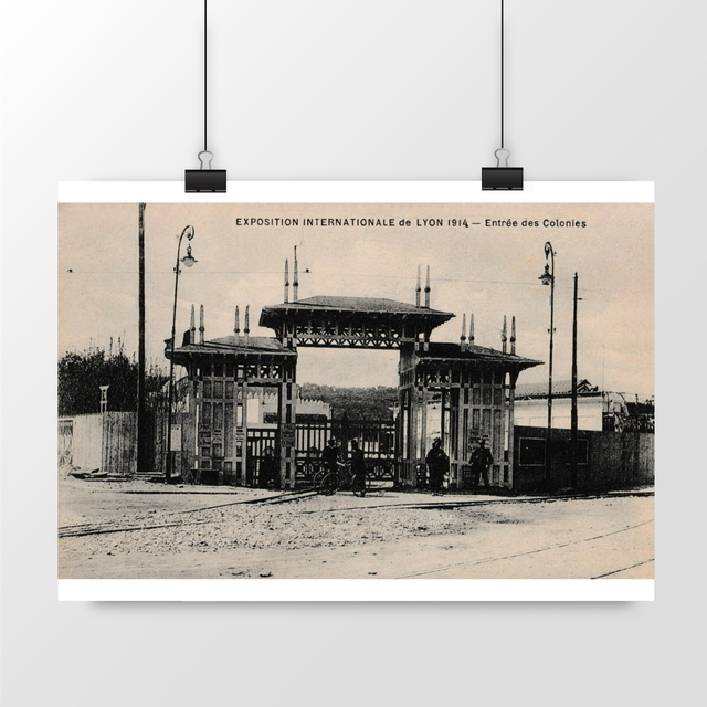 Image front Affiche LYON - Exposition Internationale de LYON 1914 - Entrée des Colonies - 1916