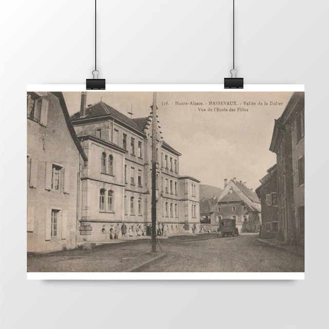 Image front Affiche MASSEVAUX - Vue de l'Ecole des Filles - 1918
