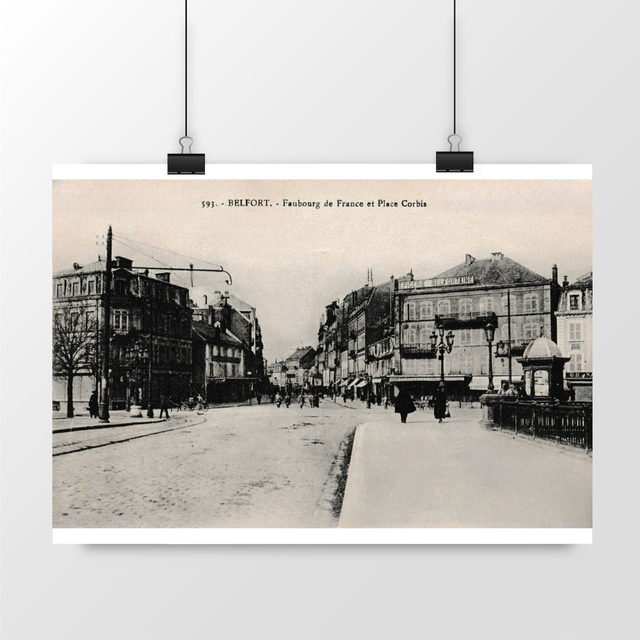 Image back Affiche BELFORT - Faubourg de France et Place Corbis - 1919