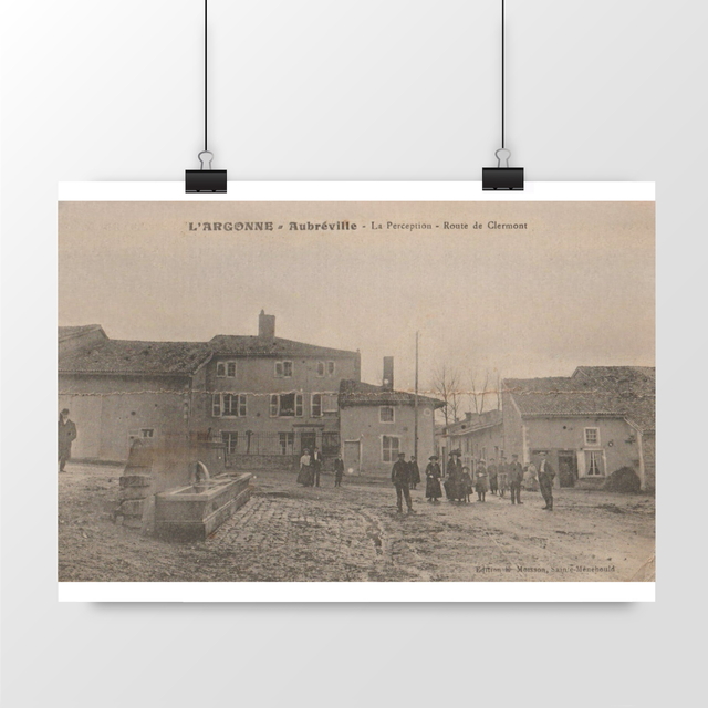 Image front Affiche AUBREVILLE - La Perception - Route de Clermont - 1915