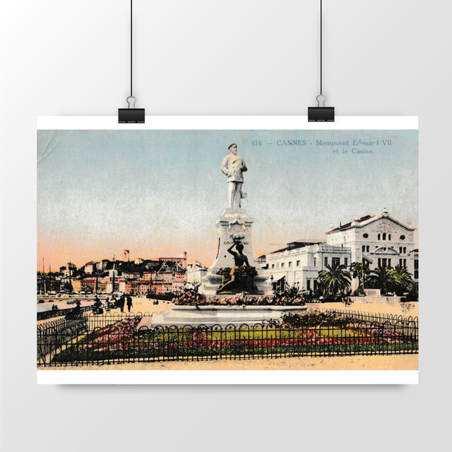 Image front Affiche CANNES - Monument Edouard VII et le Casino - 1913
