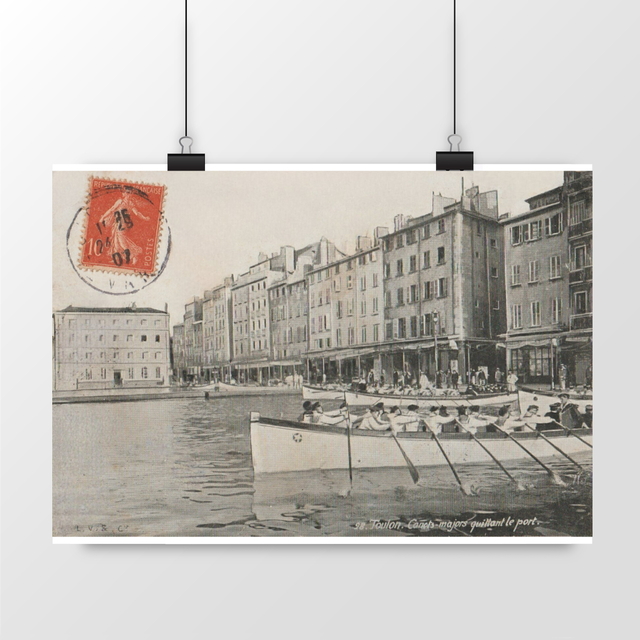 Image front Affiche TOULON - Canots Majors Quittant le Port -1907