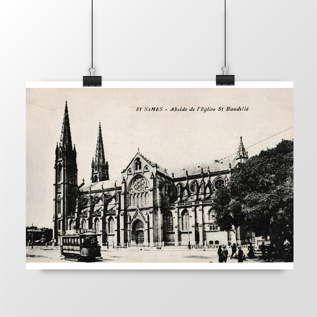 Image front Affiche NIMES - Abside de l'Eglise St Baudillé - 1916