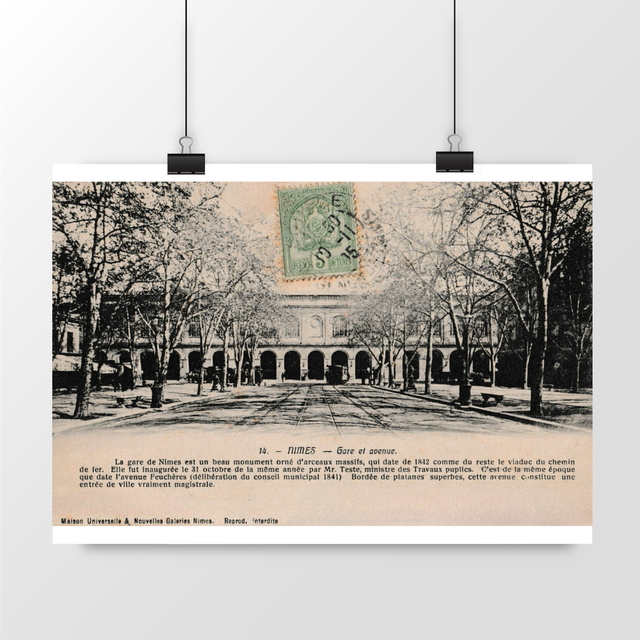 Image front Affiche NIMES - Gare et Avenue - 1905