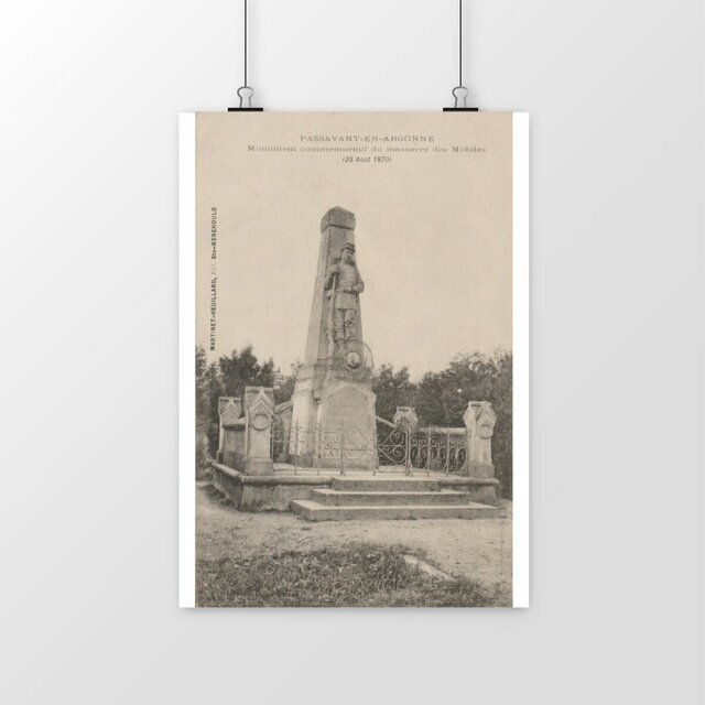 Image front Affiche PASSAVENT-EN-ARGONNE - Monument commémoratif du Massacre des Mobiles - 1915