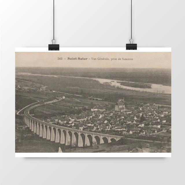 Image front Affiche SAINT-SATUR - Vue Générale prise de Sancerre - 1918