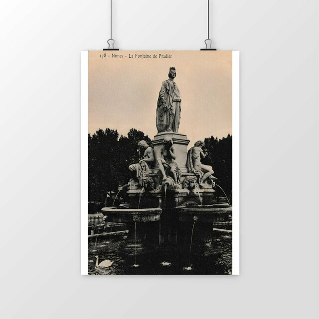 Image front Affiche NIMES - La Fontaine de Pradier - 1908