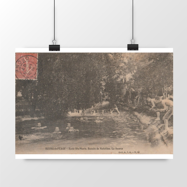 Image front Affiche BOURG-DE-PEAGE - Ecole Ste Marie - Bassin de Natation - La Source - 1907