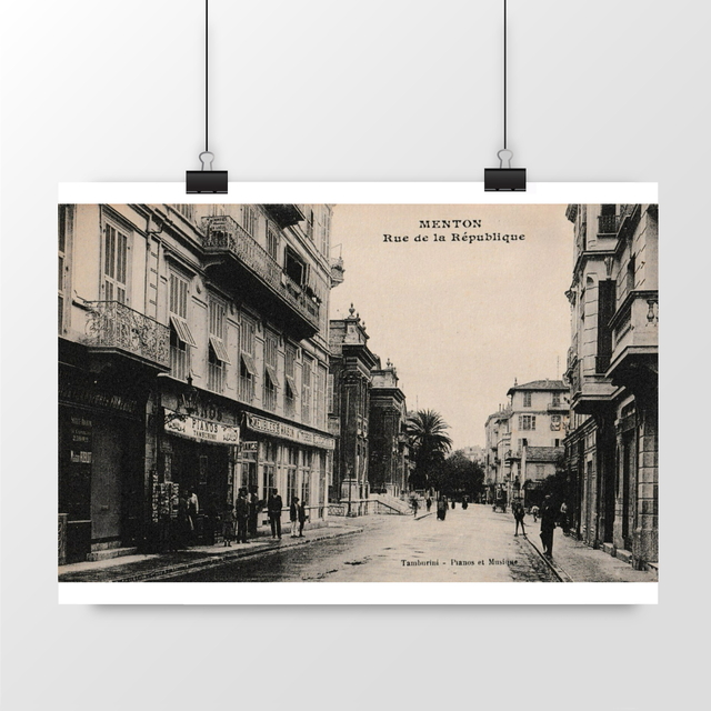 Image front Affiche MENTON - rue de la République - 1916