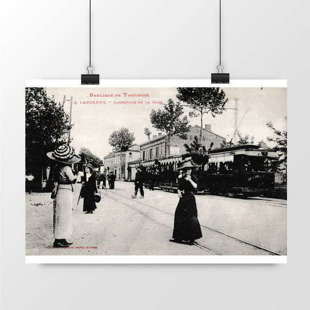 Image front Affiche TOULOUSE - Banlieue - LARDENNE - Carrefour de la Gare - 1916
