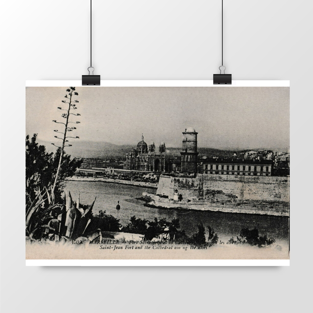 Image front Affiche MARSEILLE - Fort St Jean et Cathédrale - 1912