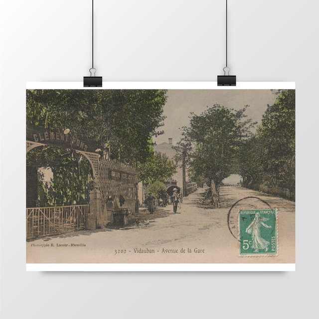 Image front Affiche VIDAUBAN - Avenue de la Gare - 1909