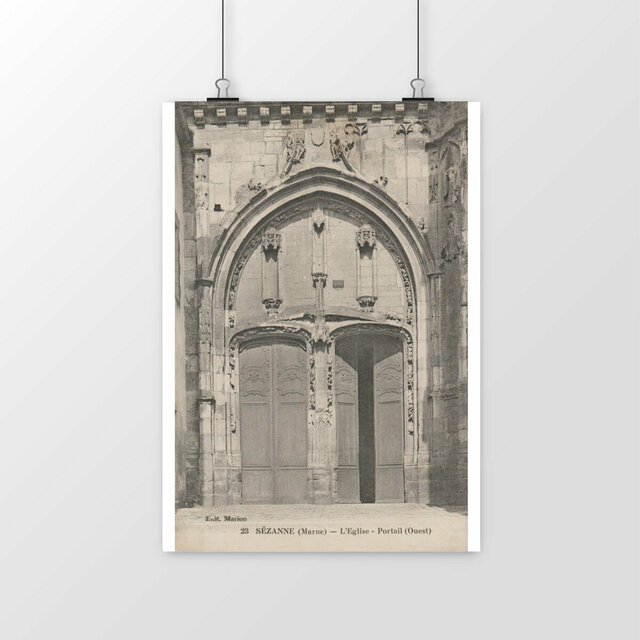 Image front Affiche SEZANNE - L'Eglise - Le Portail Ouest - 1916