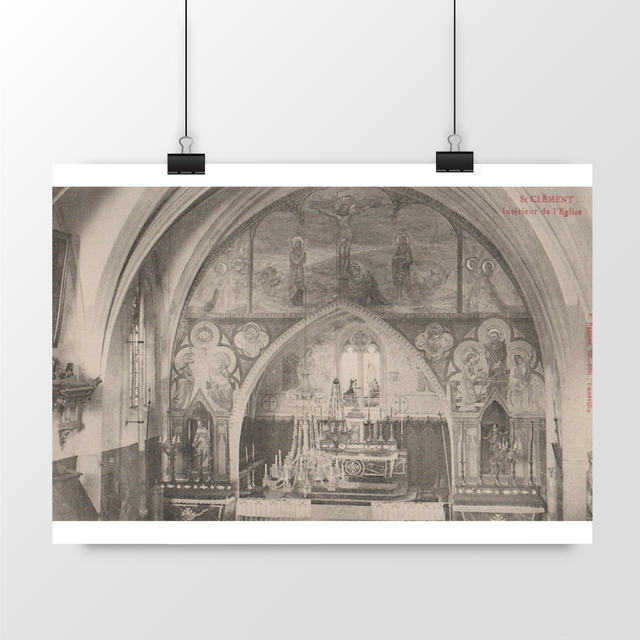 Image front Affiche SAINT-CLEMENT - Intérieur de l'Eglise - 1918