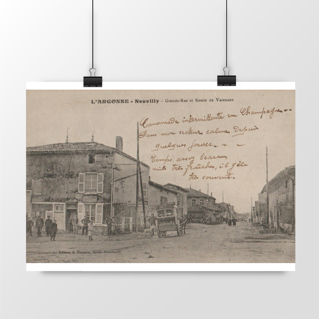 Image front Affiche NEUVILLY - Grande Rue et Route de Varennes - 1915