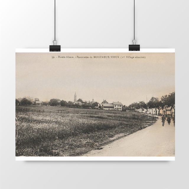 Image front Affiche MONTREUX-VIEUX - Panorama (1er village alsacien) - 1918