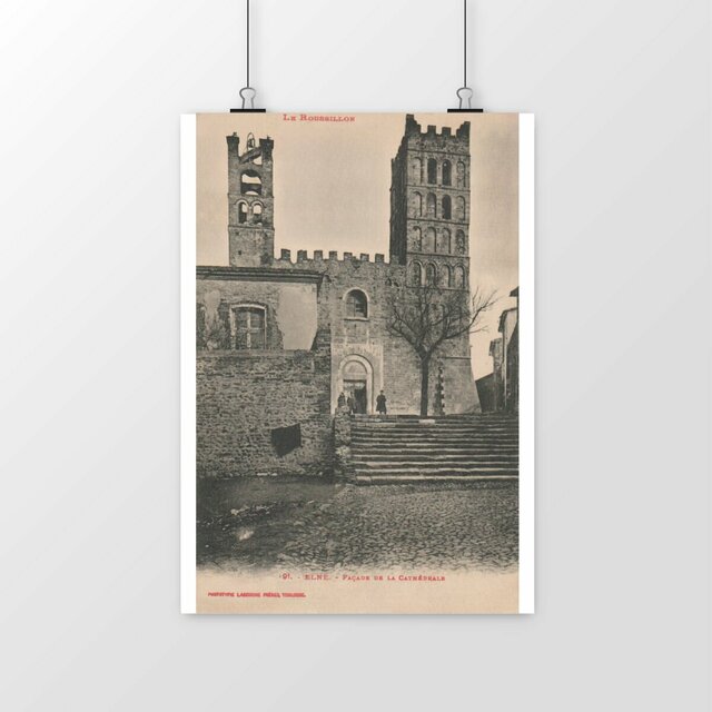 Image front Affiche ELNE - Façade de la Cathédrale - 1917