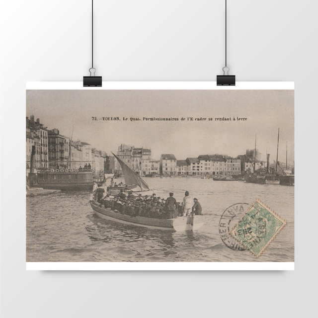 Image front Affiche TOULON - Le Quai - Permissionnaires de l'Escadre se rendant à Terre -1907