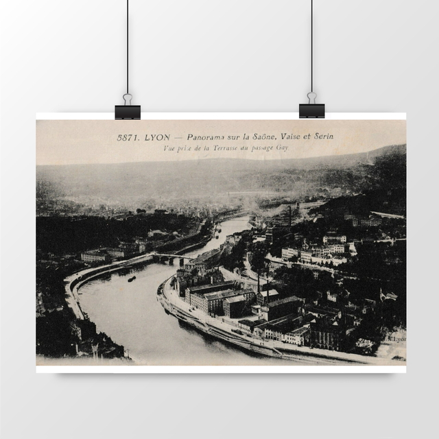 Image front Affiche LYON - Panorama sur la Saône, Vaise et Serin - 1915