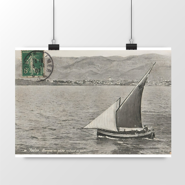 Image front Affiche TOULON - Barque de Pêche rentrant au Port - 1907