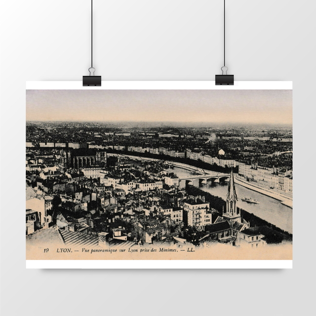 Image front Affiche LYON - Vue Panormique prise des Minimes - 1912