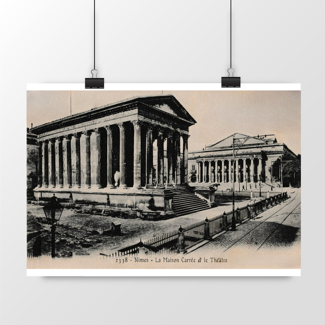 Image front Affiche NIMES - La Maison Carrée et le Théâtre - 1905
