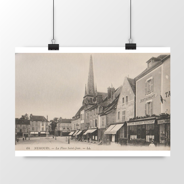 Image front Affiche NEMOURS - La Place St Jean - 1918
