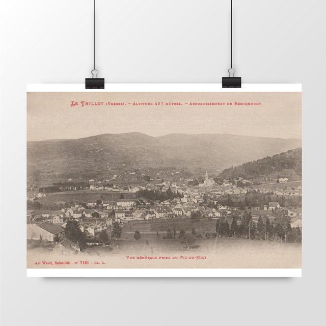 Image front Affiche LE THILLOT - Vue Générale prise du Pic du Midi - 1917