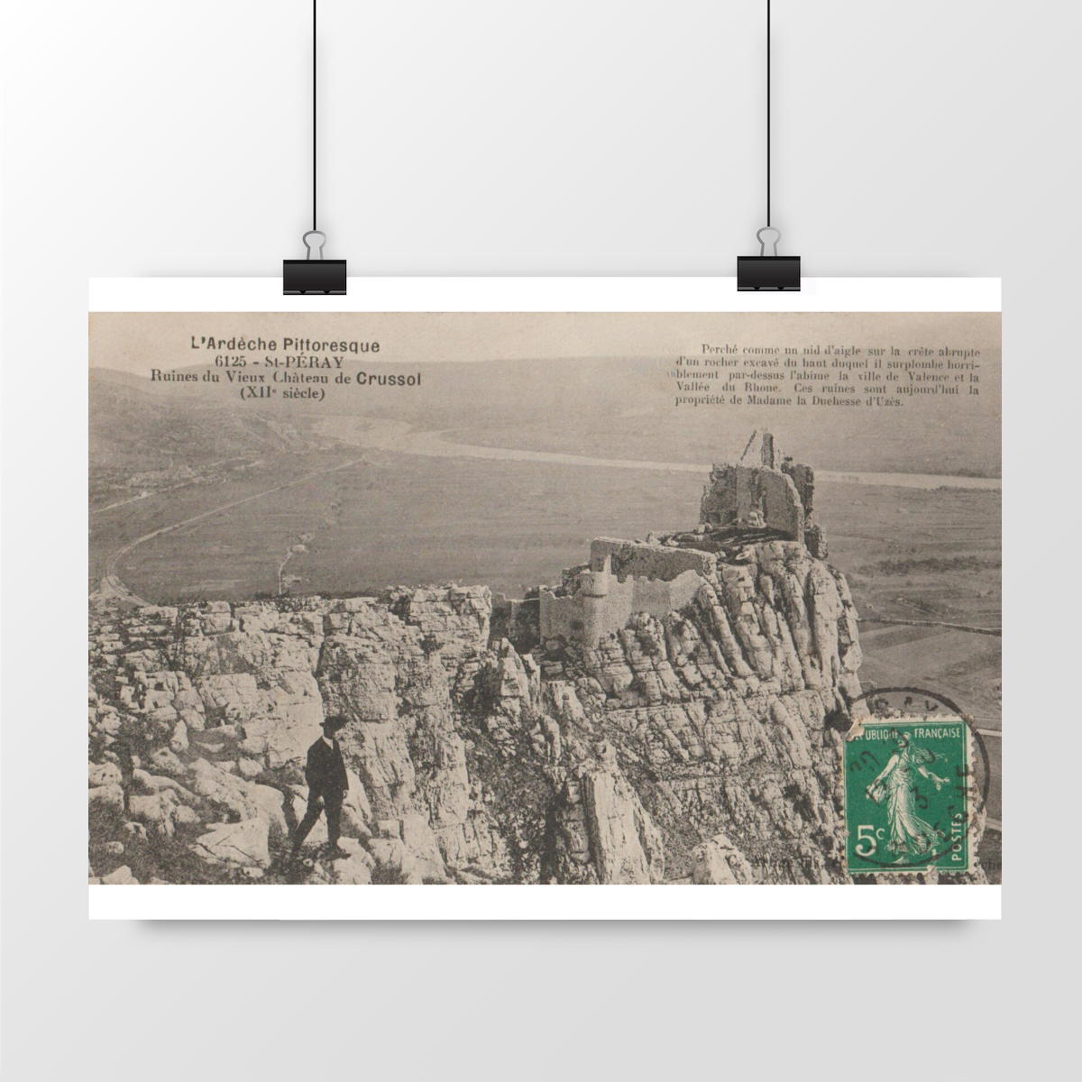 Image front Affiche ST PERAY - Ruines du Vieux Château de Crussol - 1913