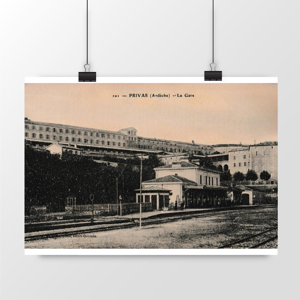 Image front Affiche PRIVAS - La Gare - 1905