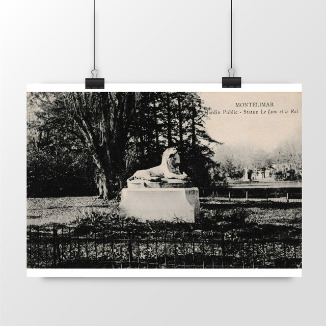 Image front Affiche MONTELIMAR - Jardin Public - Le Lion et le Rat - 1916