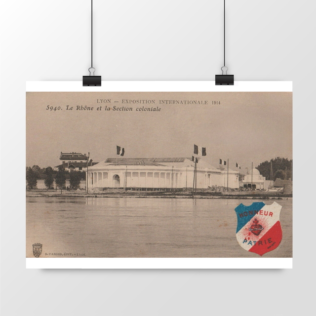 Image front Affiche LYON - Exposition de 1914 - Le Rhône et le Section Coloniale - 1915