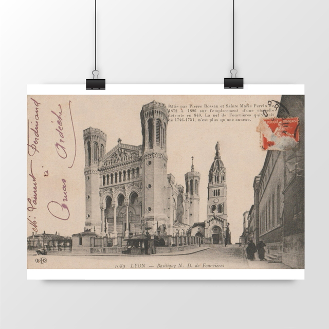 Image front Affiche LYON - Basilique Notre Dame de Fourvières -1911