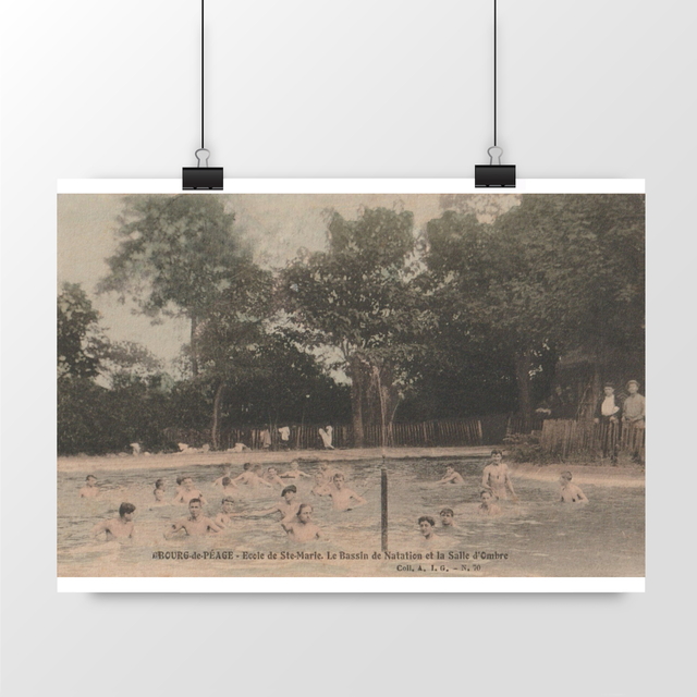 Image front Affiche BOURG-DE-PEAGE - Ecole de Ste Marie - Bassin de natation et Salle d'Ombre - 1906