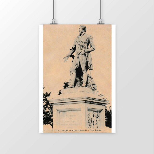 Image front Affiche PAU - Statue d'Henri IV - Place Royale - 1916