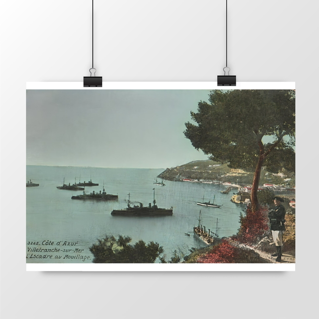 Image front Affiche VILLEFRANCHE-SUR-MER - L'Escadre au Mouillage -1911