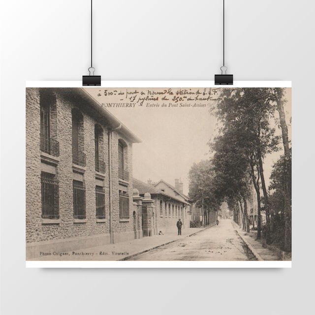Image front Affiche PONTHIERRY - Entrée du Pont Saint-Assises - 1922